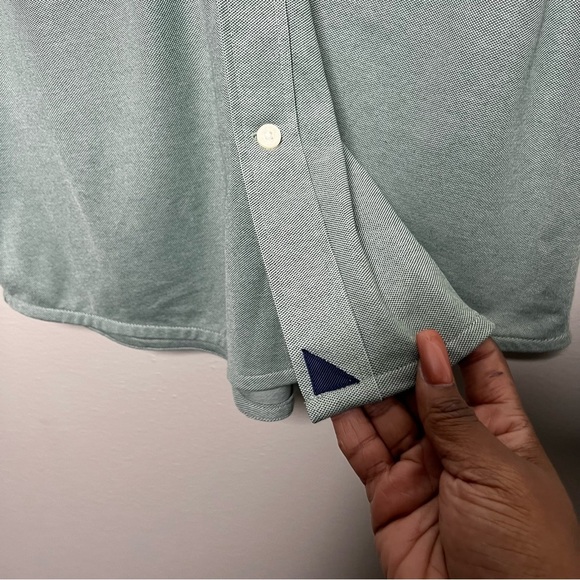 Untuckit Men Button Down Farnese Shirt Medium Green Cotton Cool Max Office‎ - Picture 5 of 9